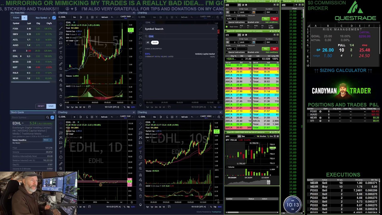 DAY 1903 - LIVE DAYTRADING... looking for low float momentum stocks with a catalyst!