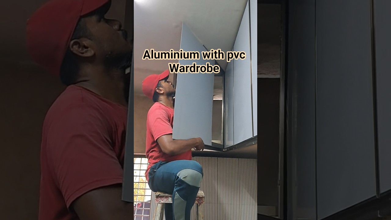 aluminium with pvc wardrobe #trending #aluminium #wood #shorts #walldecor #sawblade #diy #diyideas