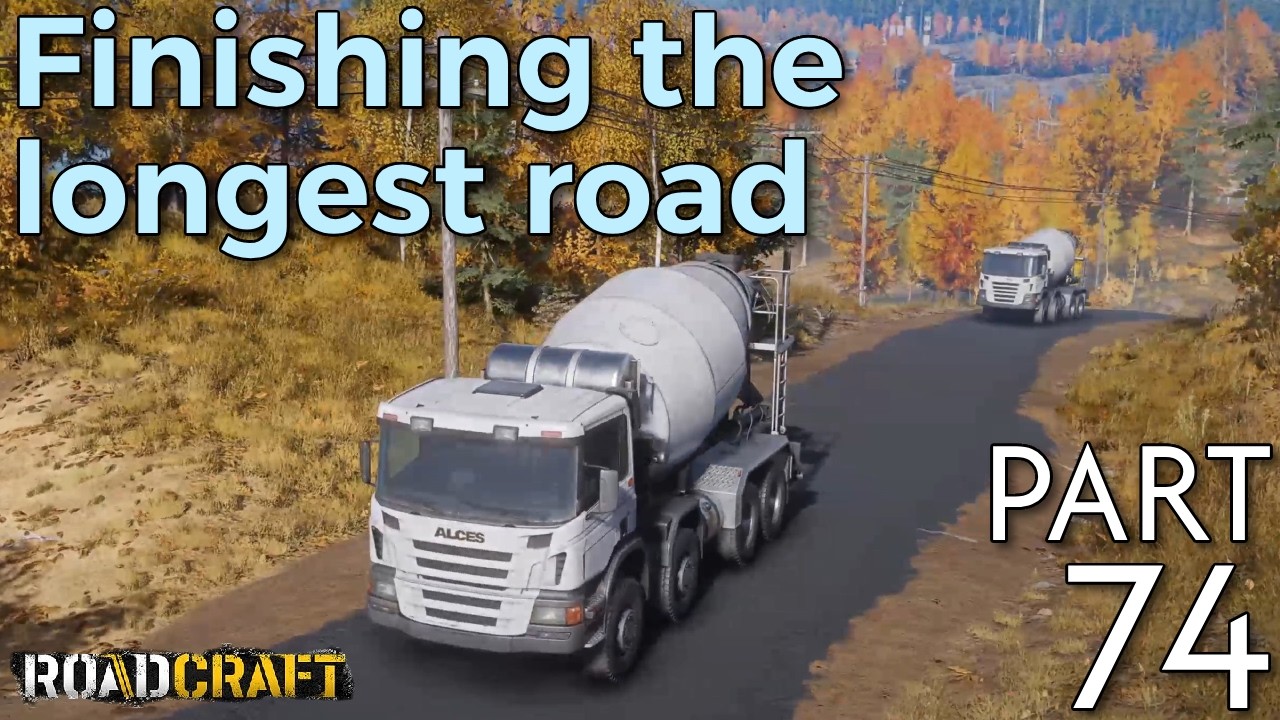 RoadCraft - Finishing a long asphalt road, Dam Route mission – Walkthrough Part 74 (Silent Gameplay)