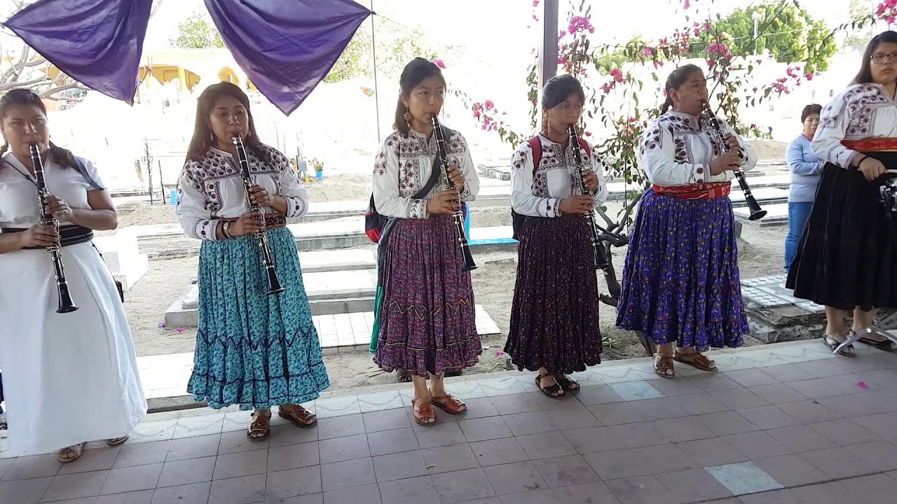 BANDA FEMENIL MUJERES DEL VIENTO FLORIDO FERIA 2019 SANTO DOMINGO TONAHUIXTLA PUEBLA..