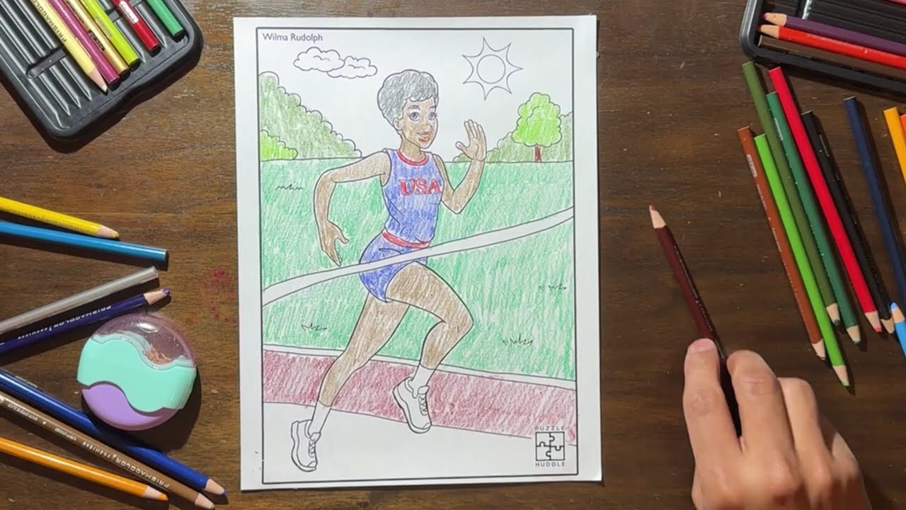 Black History Coloring Pages - Wilma Rudolph Coloring Page Quiet Coloring Activity (14 Minutes)