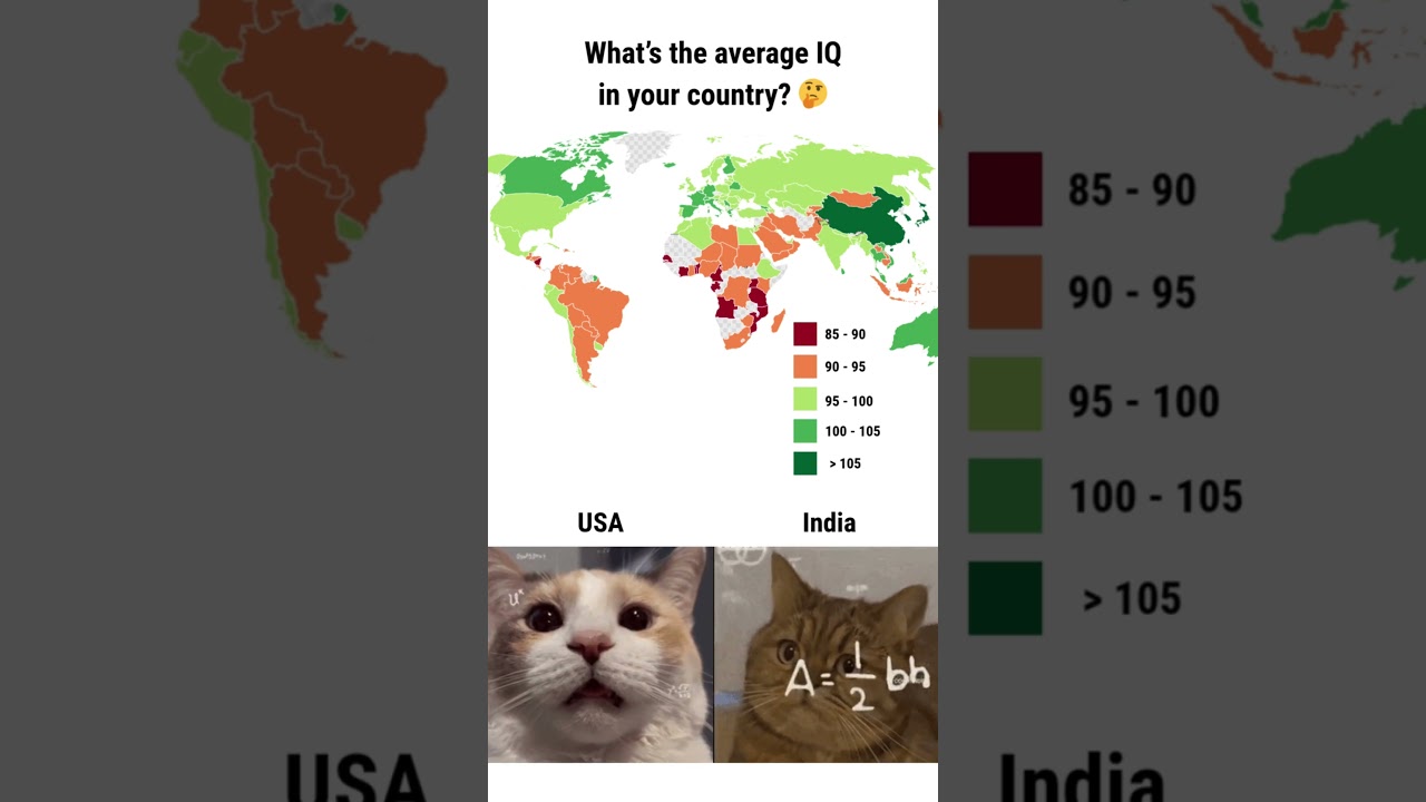 Countries Ranked by Average IQ 2025 🧠 #IQ #GlobalData #Education #Statistics