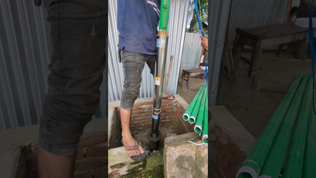 2 Hp best irrigation submersible pump installation #copper #farming