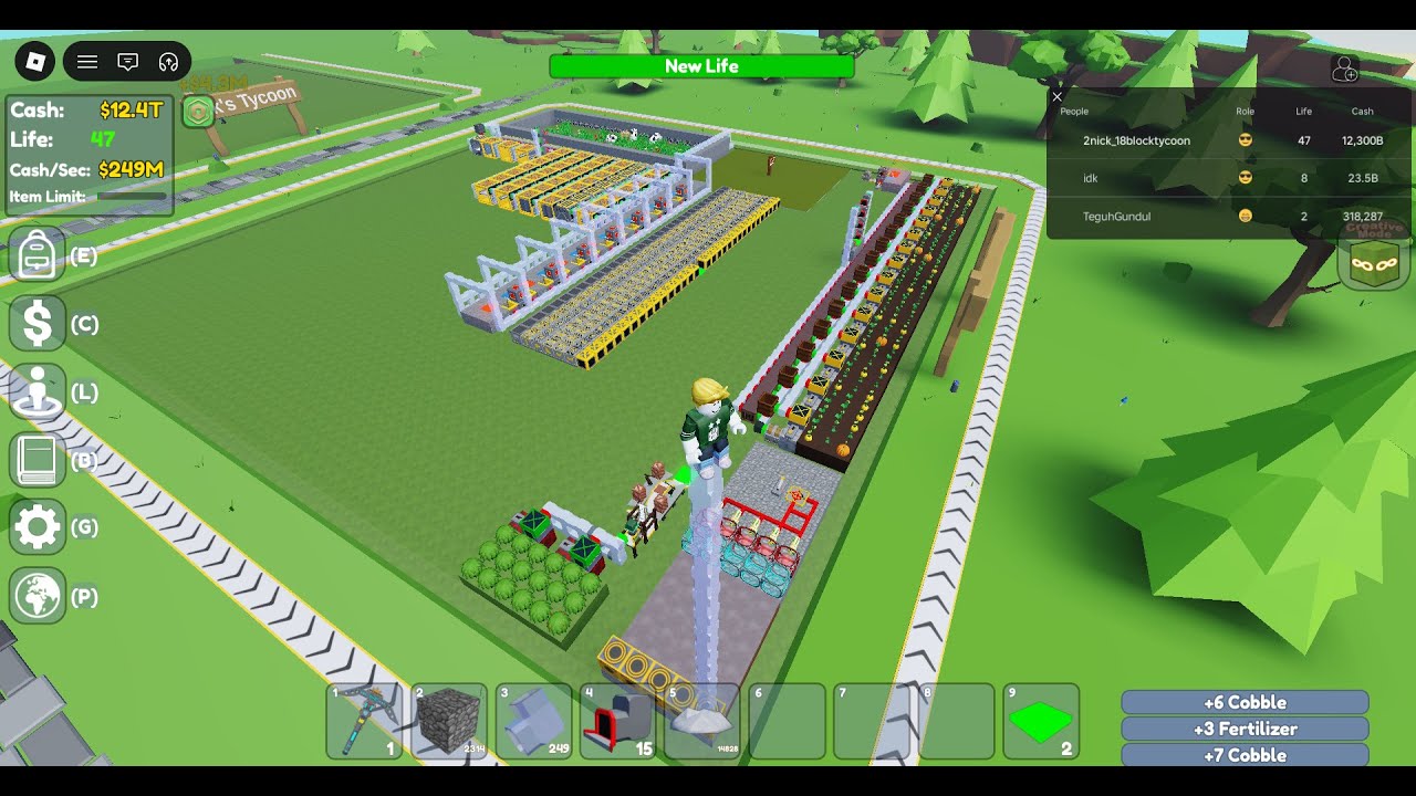 FunzPlayz! - Multi (Farm)! [Life:47] P3 + [F2P + Road To Leaderboard] in Roblox : Block Tycoon ⛏️