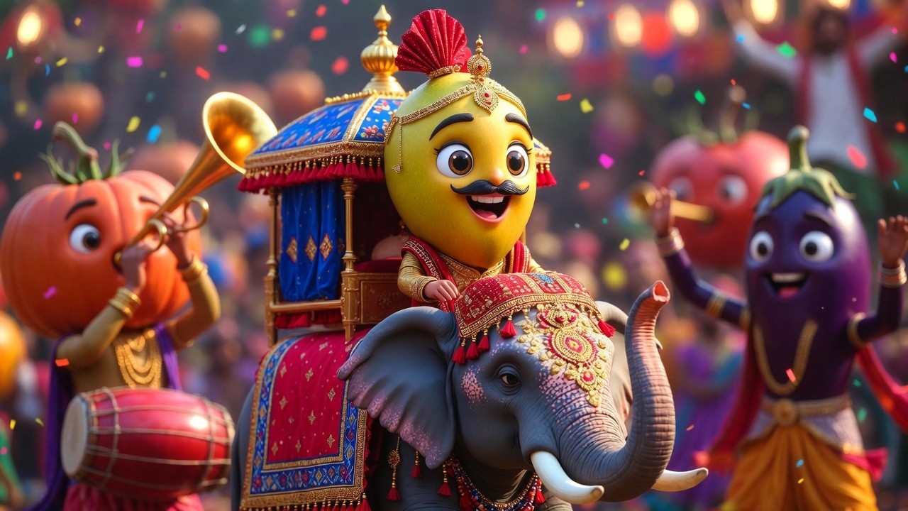 Aam Ki Nikli Baraat | Hindi Rhymes for Kids | 3D Cartoon | Funny Fruit Wedding