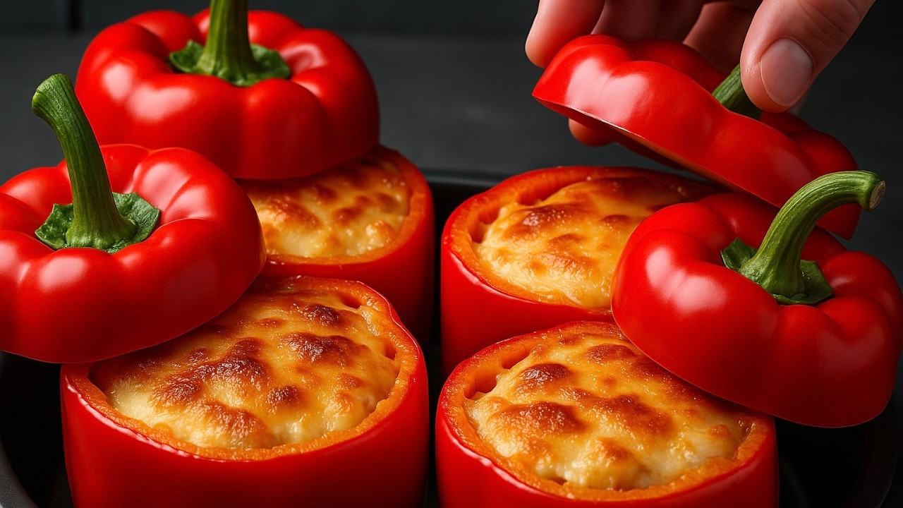 Ich mache diese gefüllten Paprika alle drei Tage Abendessen in 10 Minuten! Schnell undlecker !
