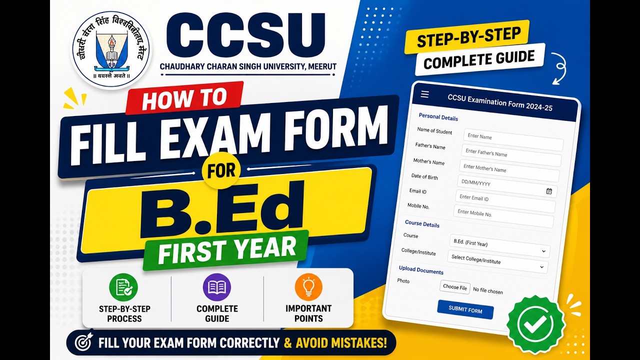 How to fill CCSU B.ed exam form 2026