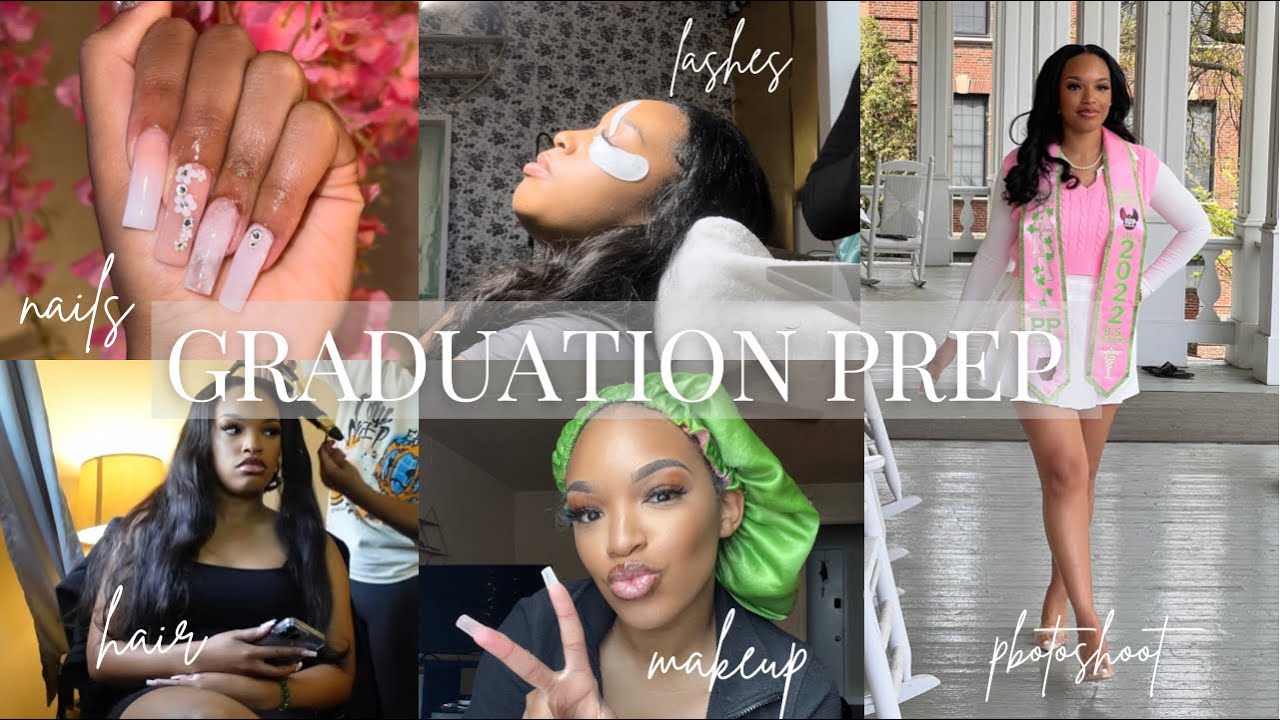 grwm for my college graduation...it was a lot | nails, hair, lashes, photoshoot, & more!