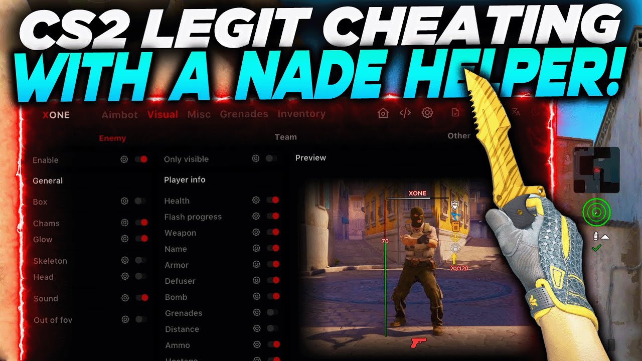 This $2 LEGIT CHEAT has NADE HELPER... (XONE CS2 Cheat)