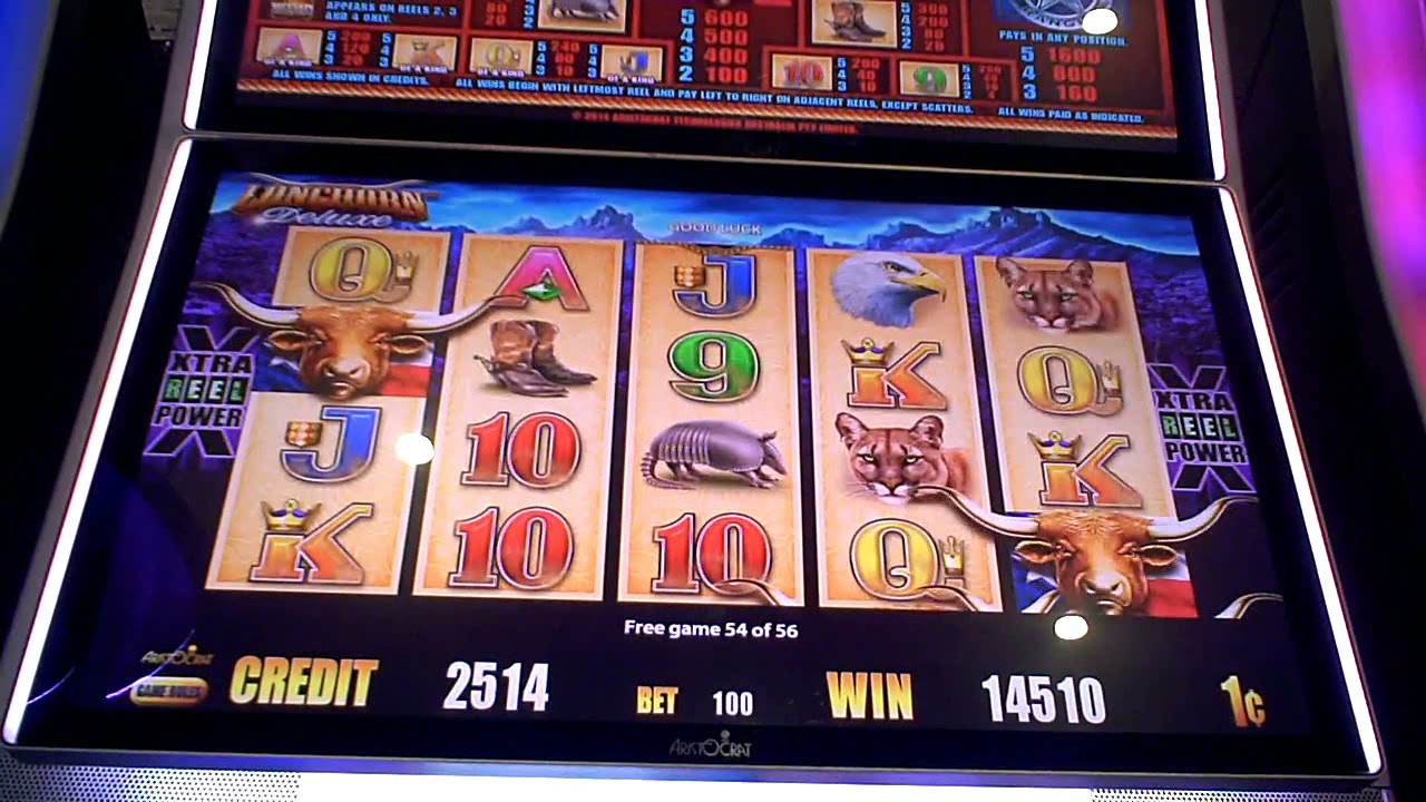 Longhorn Deluxe Slot Machine GREAT WIN Bonus(2)