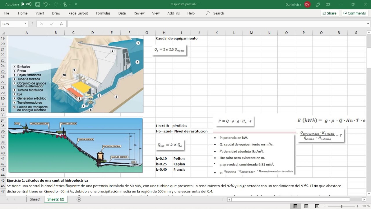 Calculo centrales hidroelectricas