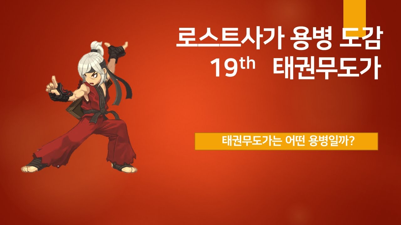 로스트사가 용병도감 - 태권무도가 Lostsaga Hero Book - Taekwondo master