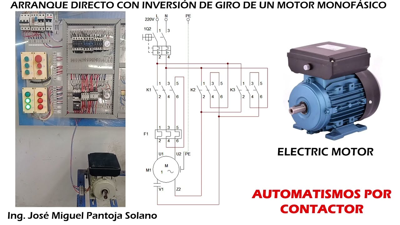 PRÁCTICA 0.2 Arranque directo con inversión de giro de un motor monofásico