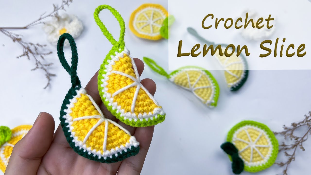 Easy Crochet Lemon Slice Keychain Tutorial | Crochet Lemon Wedge DIY