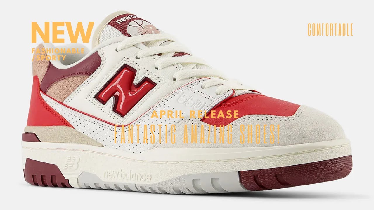 New Balance 550 White/Red/Cream/Burgundy Men's/Shoe/Trainers/Sneaker - BB550JC1