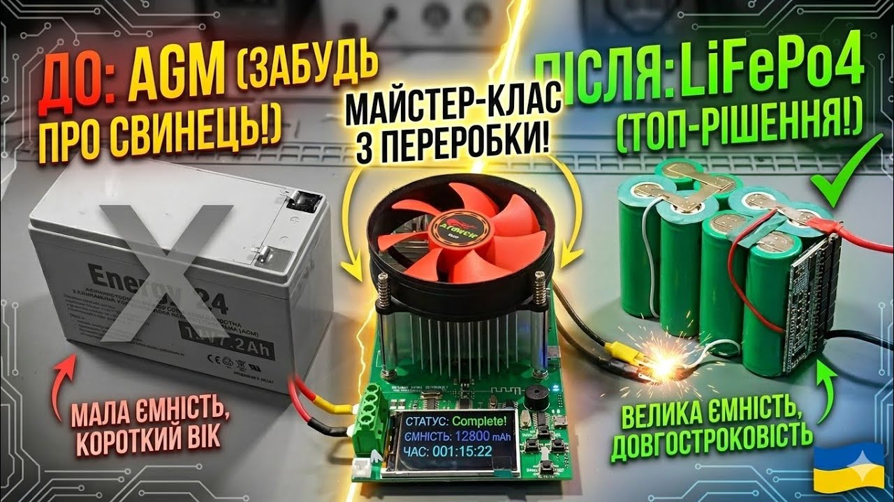 Як переробити акумулятор для безперебійника на LiFePo4.