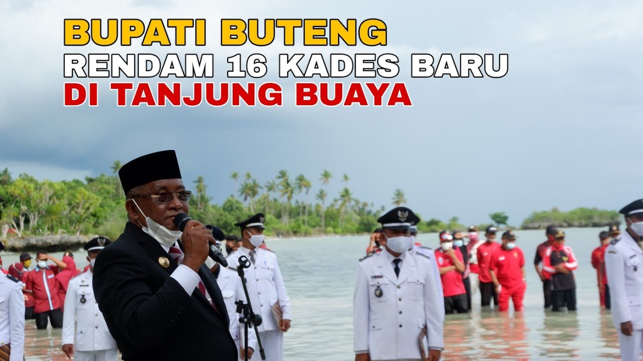 LANGKA, BUPATI BUTENG LANTIK 16 KADES di PANTAI TANJUNG BUAYA