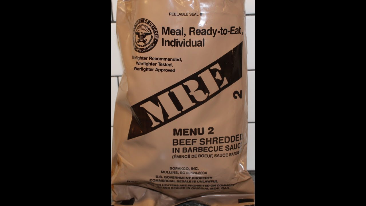 US Military MRE Menu A #2 Beef Shredded in Barbecue Sauce Review