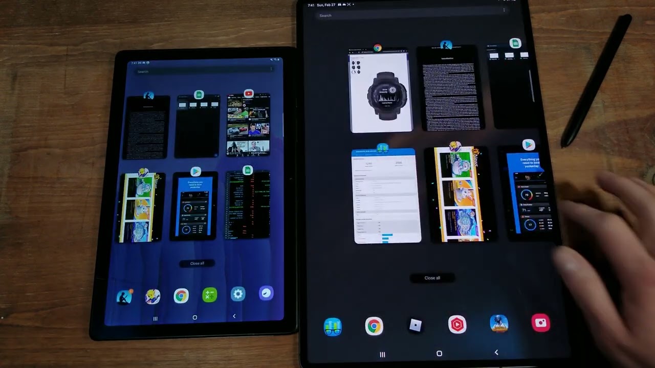 Samsung Tab S8 Ultra Vs Samsung Tab A7 Speed test and speaker test