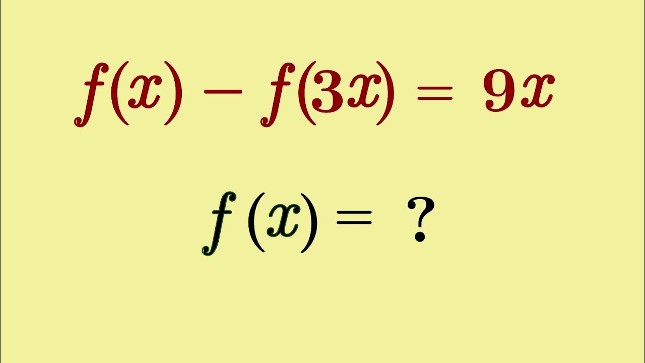 Grade 6 Question On Functional Equation Only 1% Understand 