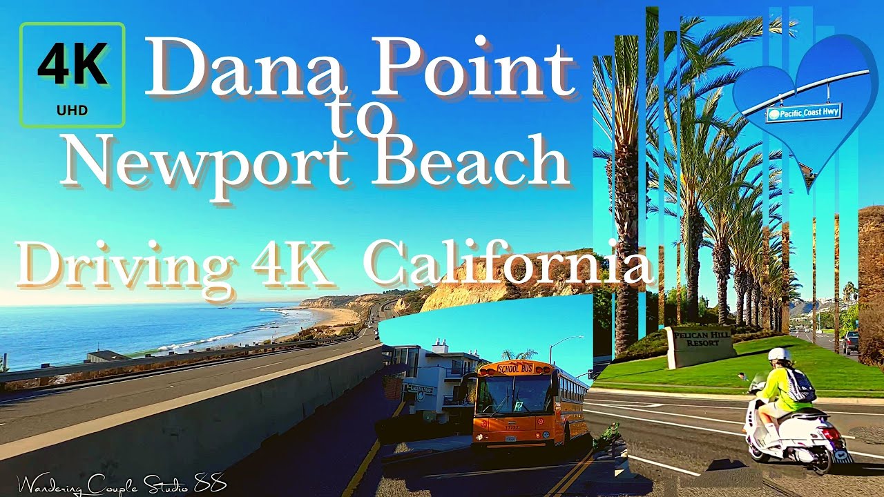 Driving 4K, Dana Point To Newport Beach, California, USA 2020 Autumn