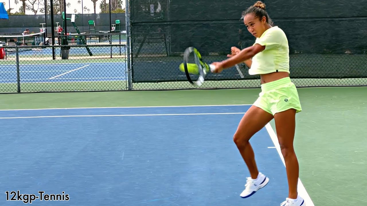 Leylah Fernandez - Slow Motion Groundstrokes and Serve [San Diego 2022]