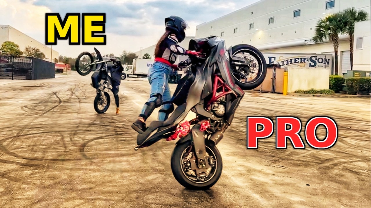 Её трюки на заднем колесе заставили меня выглядеть как новичок…