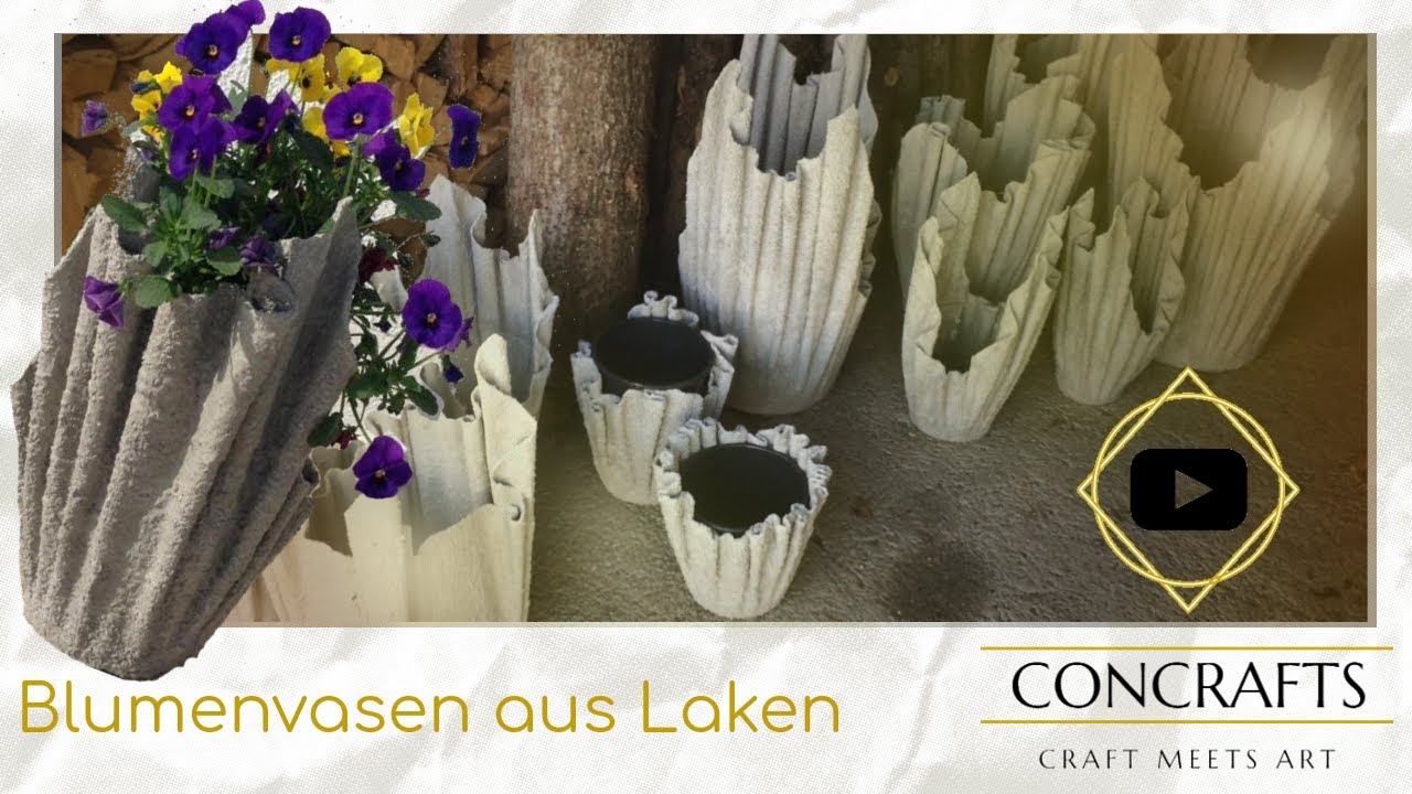 Beton Vasen für Blumen aus Laken / Handtücher günstig & einfach selber machen [DIY / How To]