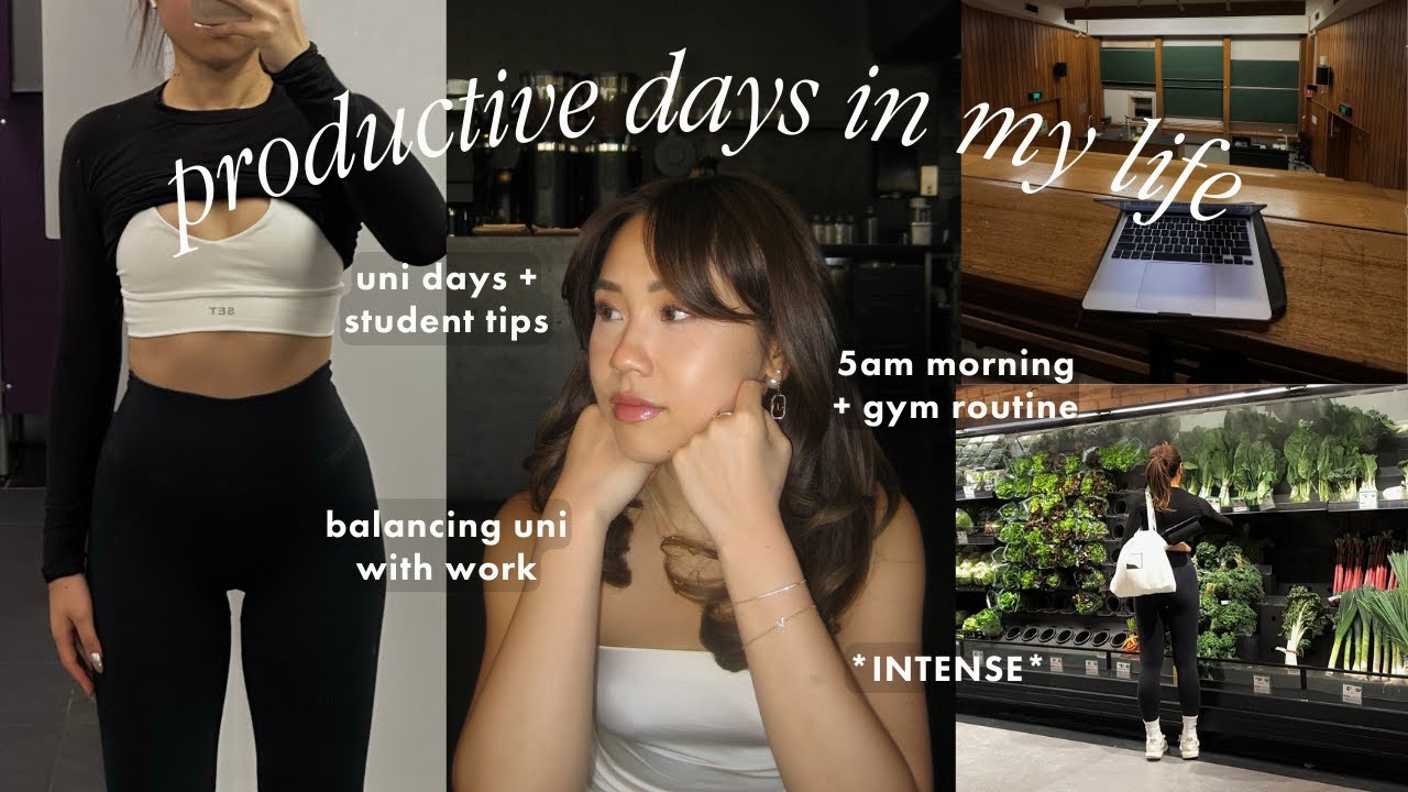 STUDY VLOG 📖 productive days in my life | 5am pre-uni morning routine, staying organised, study tips