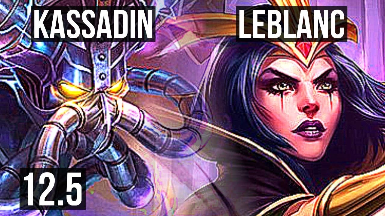 KASSADIN vs LEBLANC (MID) | 11/1/4, 1.6M mastery, Legendary, 600+ games | KR Diamond | 12.5