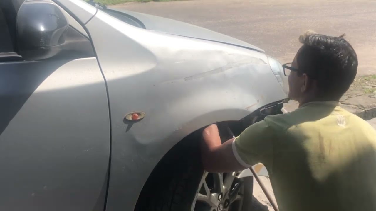 Técnica para desamassar paralama de carro (passo a passo)