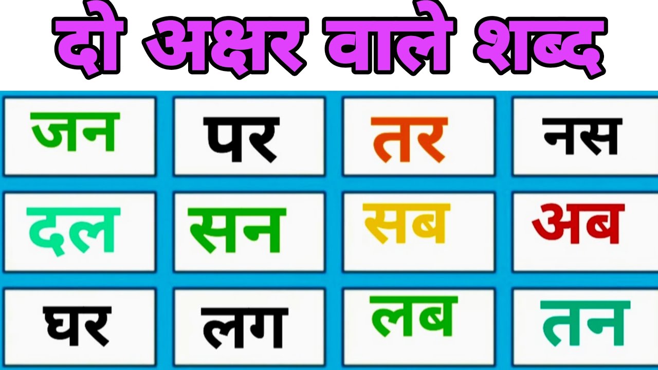 दो अक्षर वाले शब्द: हिंदी पढ़ना सीखें (Do Akshar Wale Shabd 📚