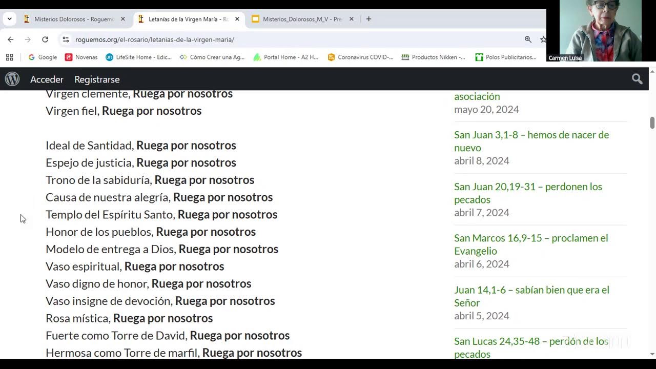 Rezo diario del Santo Rosario