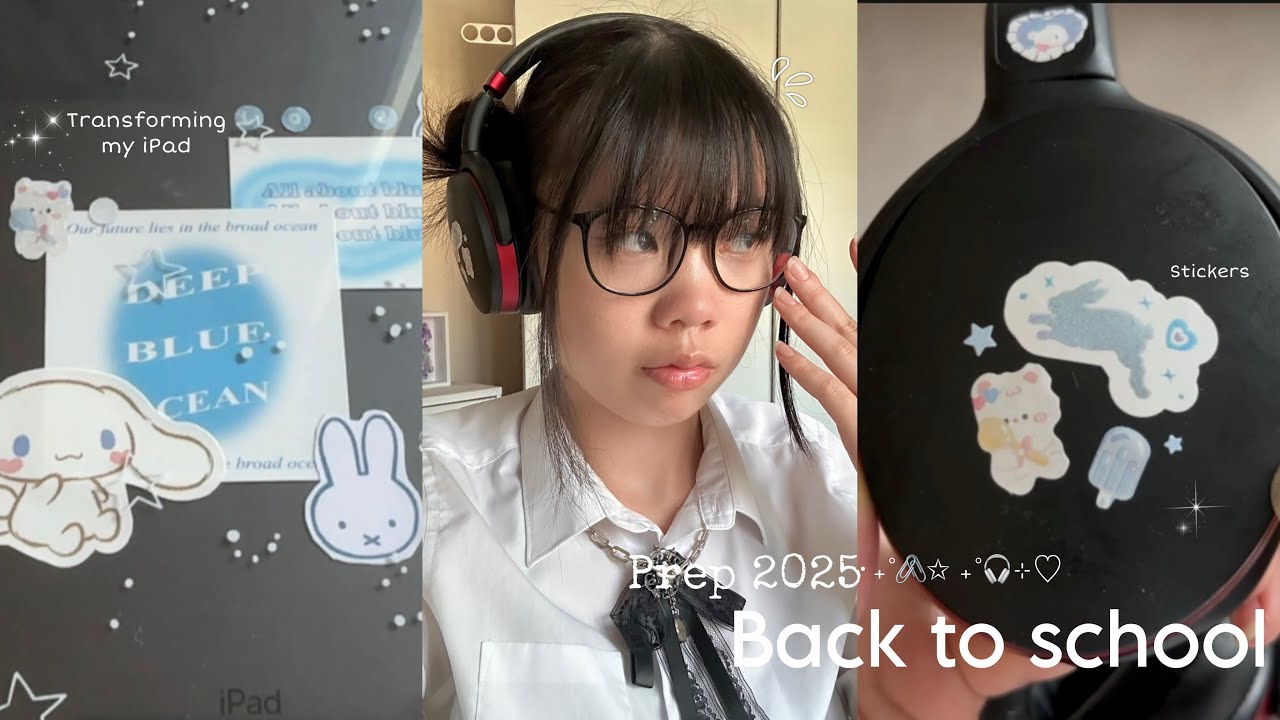 BACK TO SCHOOL PREP ‧₊˚🖇️✩ ₊˚🎧⊹♡ | Transforming my iPad, academic prep, new desk set up 