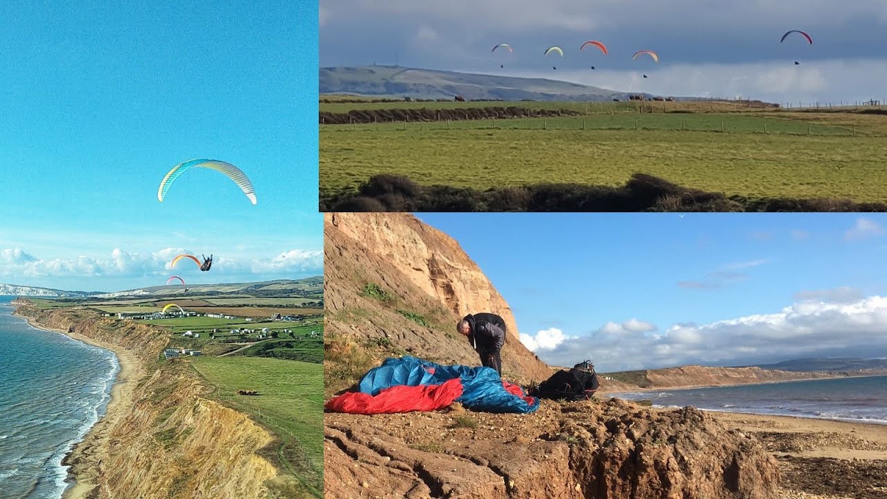2021014 Paragliding Isle of Wight, a coast run - Brighstone Holiday Camp to Gore Cliff & back!