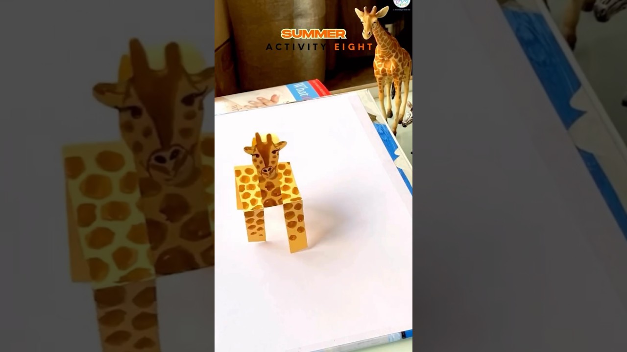 Walking Paper Animal 🦒 Summer Activity 8 #stemlearning #physics #diytoys #papertoy #stemforkids