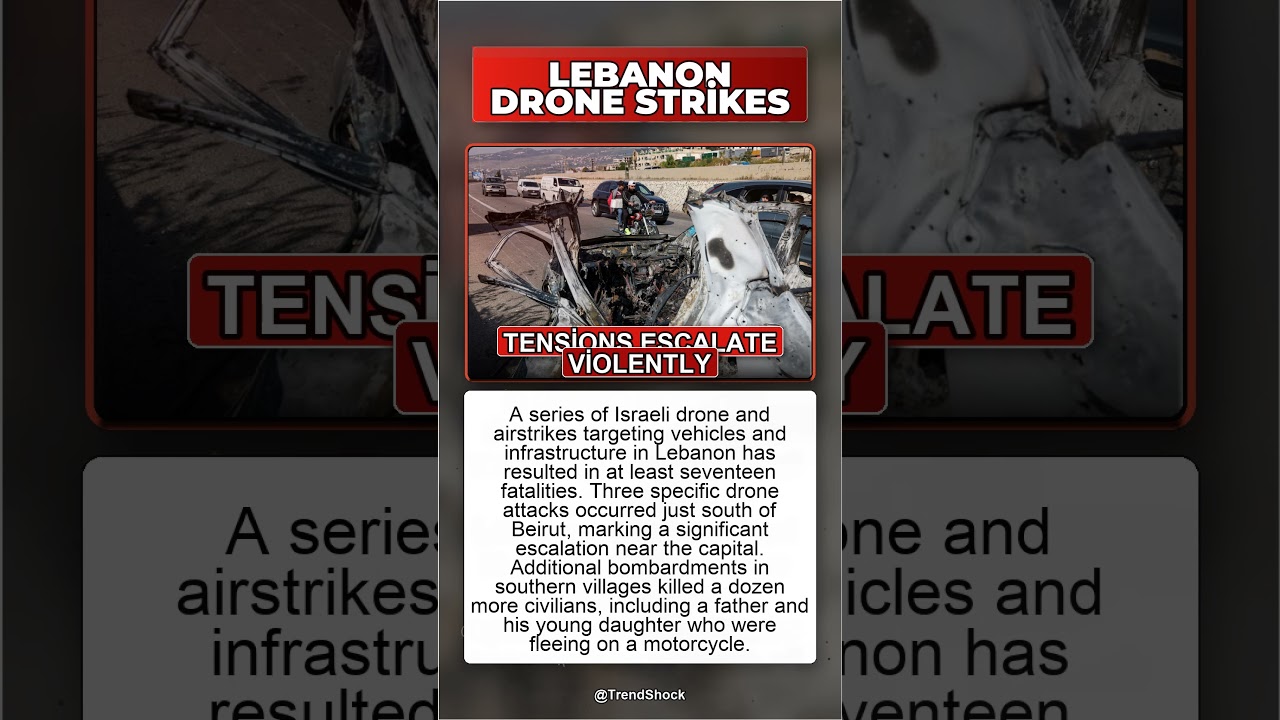 Israeli Drone Strikes Near Beirut and Southern Lebanon Kill at Least 17