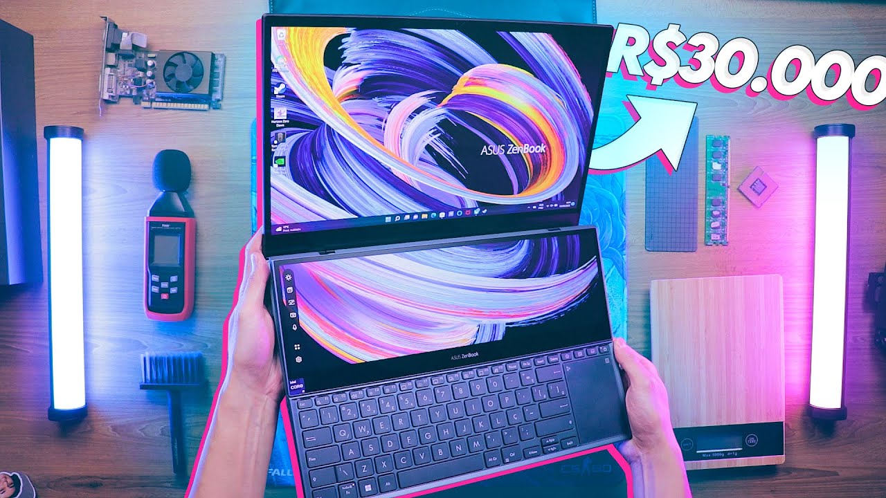 NOTEBOOK com 2 TELAS e o MAIS CARO que já passou pelo canal! Unboxing do Zenbook Pro Duo 15 OLED