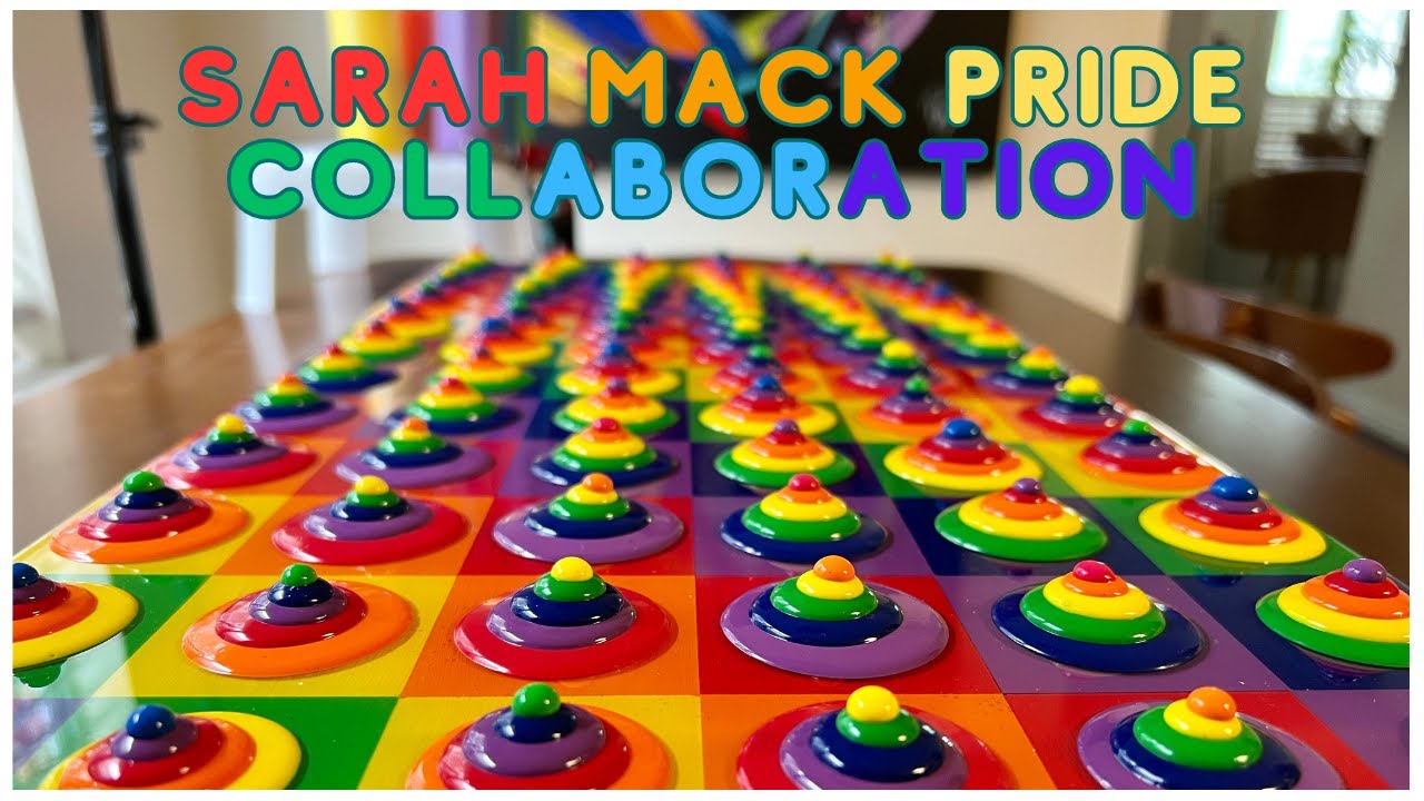 🌈 Sarah Mack Pride Collab BLOB painting and DUTCH pour using PRIDE colors Fluid Art Fun #330