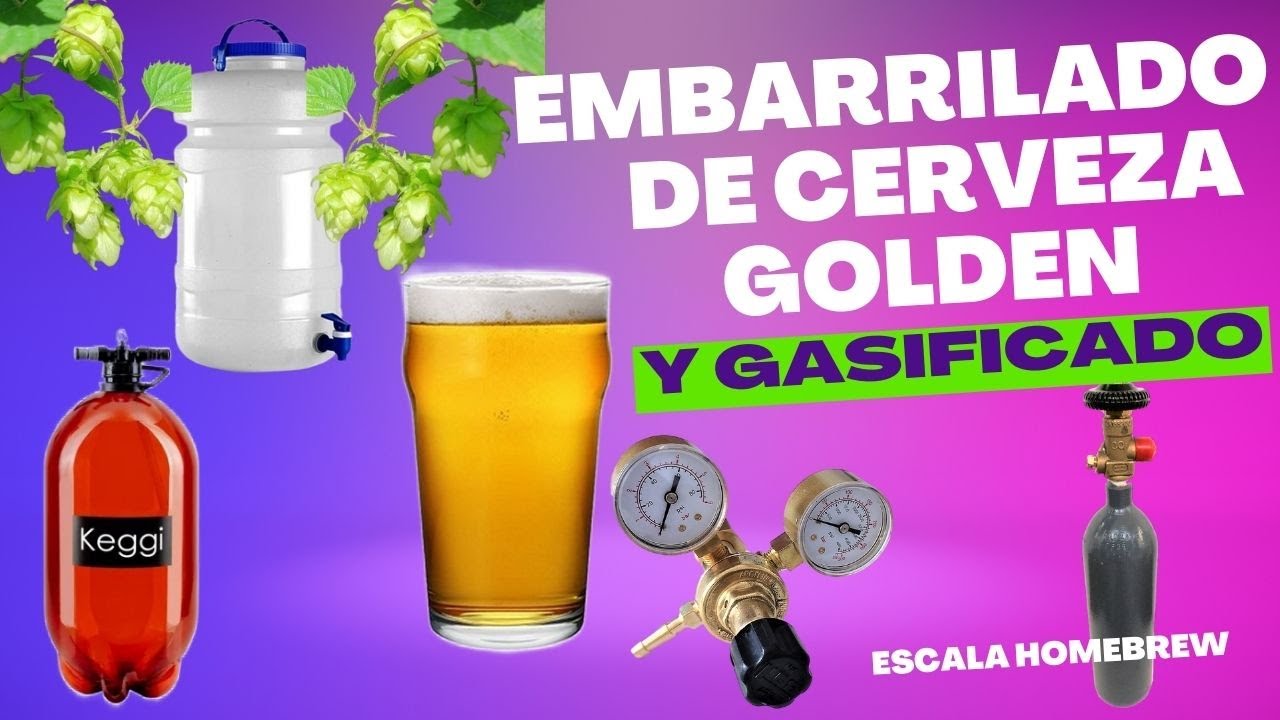 Embarrilar y gasificar Cerveza Artesanal Golden. Cerveza Artesanal Saga