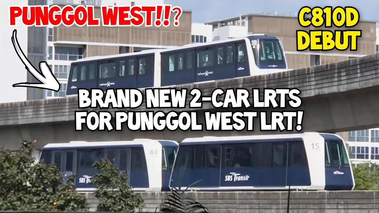 C810D DEBUT & BRAND NEW 2-Car LRT Trains For Punggol West LRT (SBST)