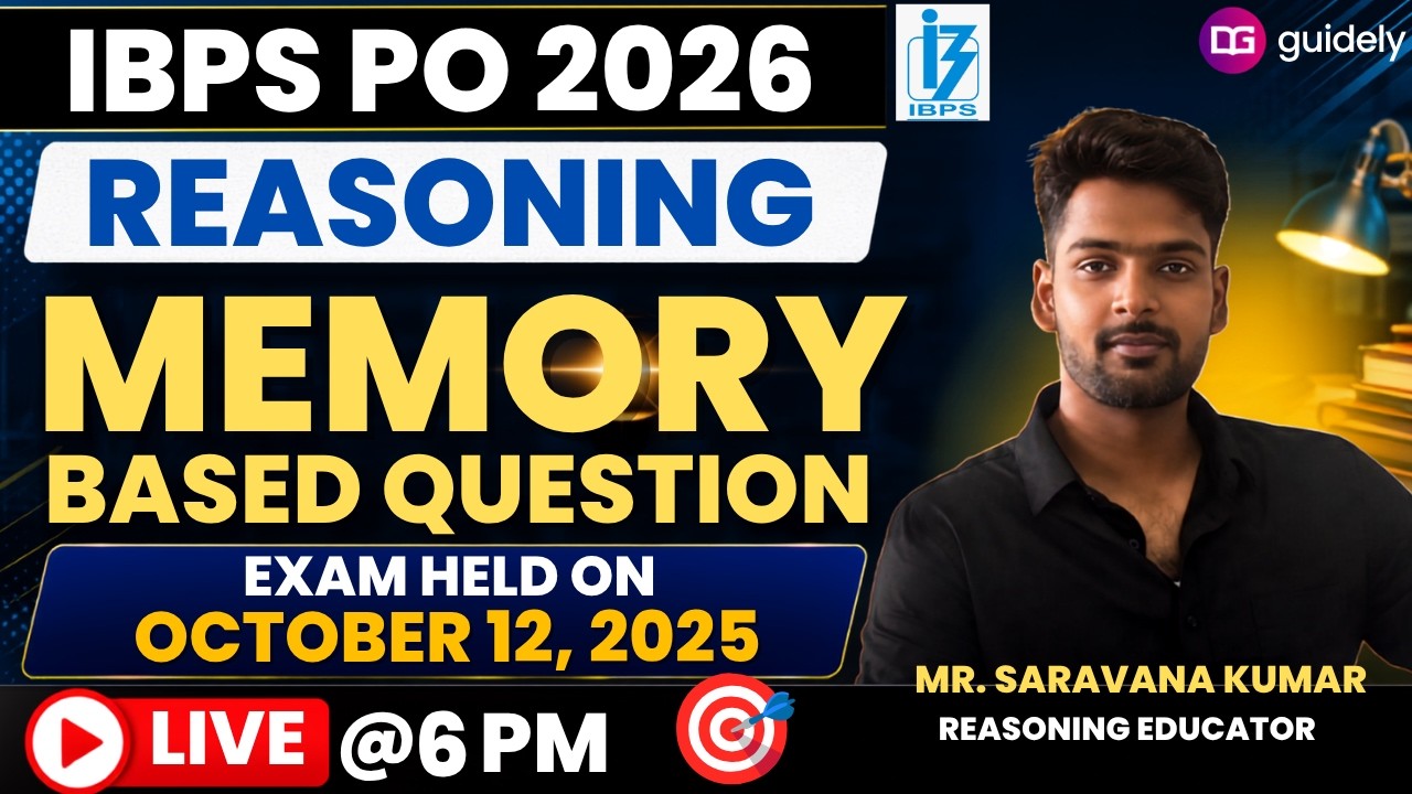 🛑 LIVE🔥IBPS PO Prelims 2025 Memory Based Paper | Crack Reasoning with Real Exam Questions | SK Sir