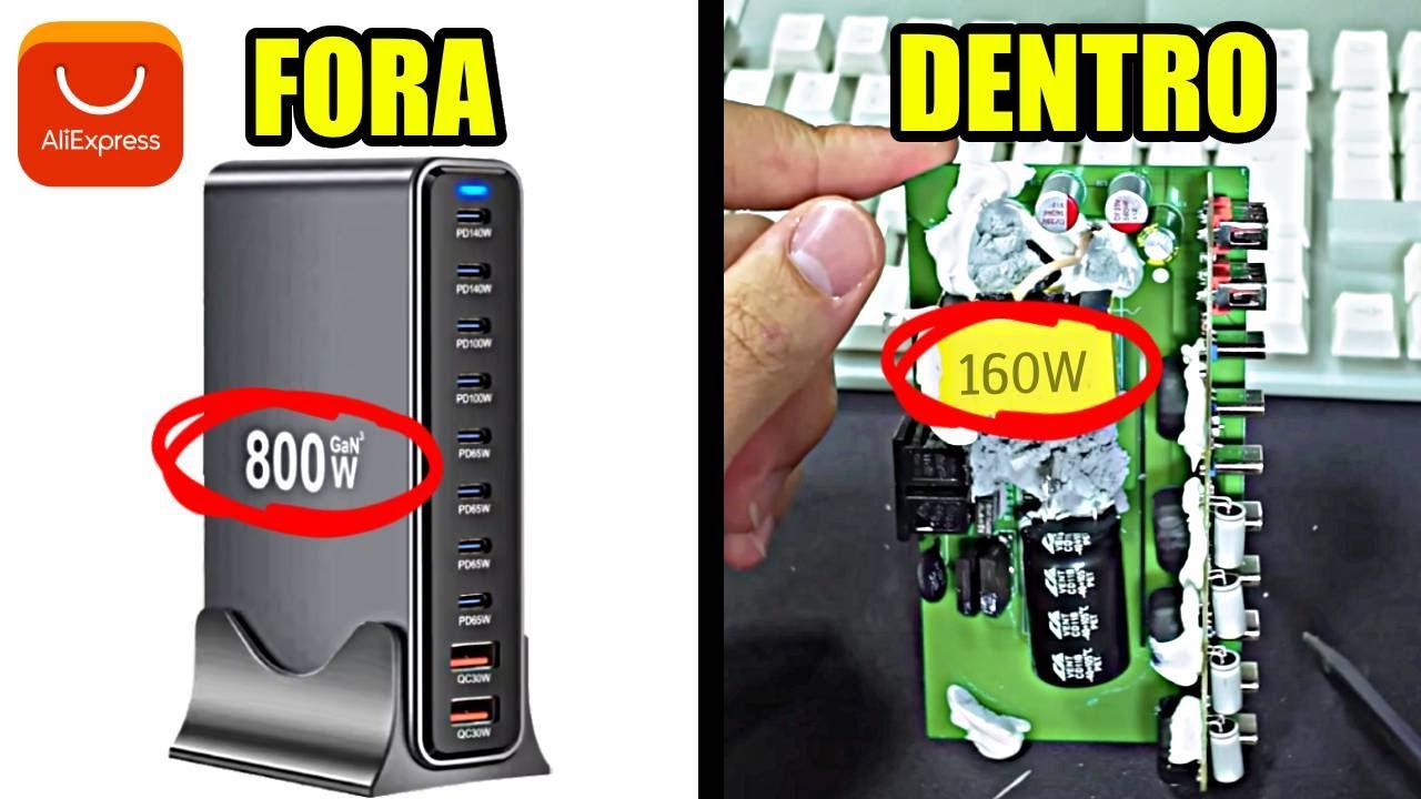 COMPREI O CARREGADOR DE 800W DO ALIEXPRESS, O CHINÊS TÁ MENTINDO...