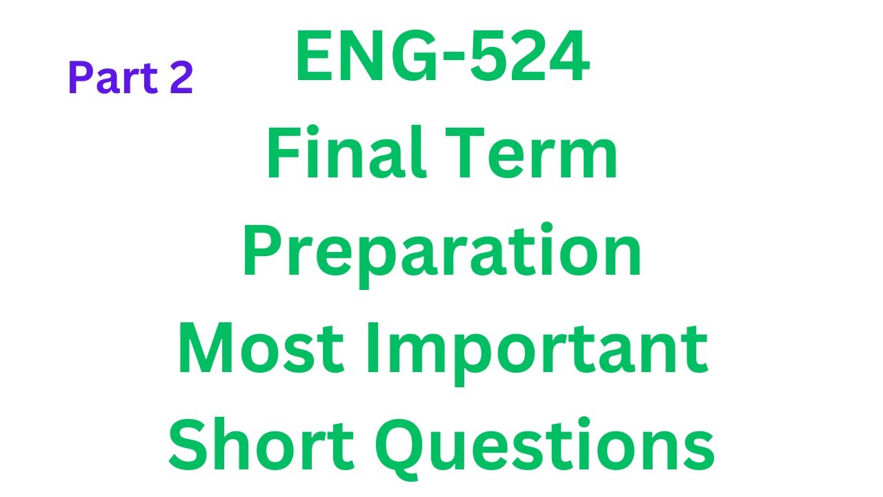 ENG 524 (Critical Discourse Analysis) Final Term Most Important Short Questions Part 2