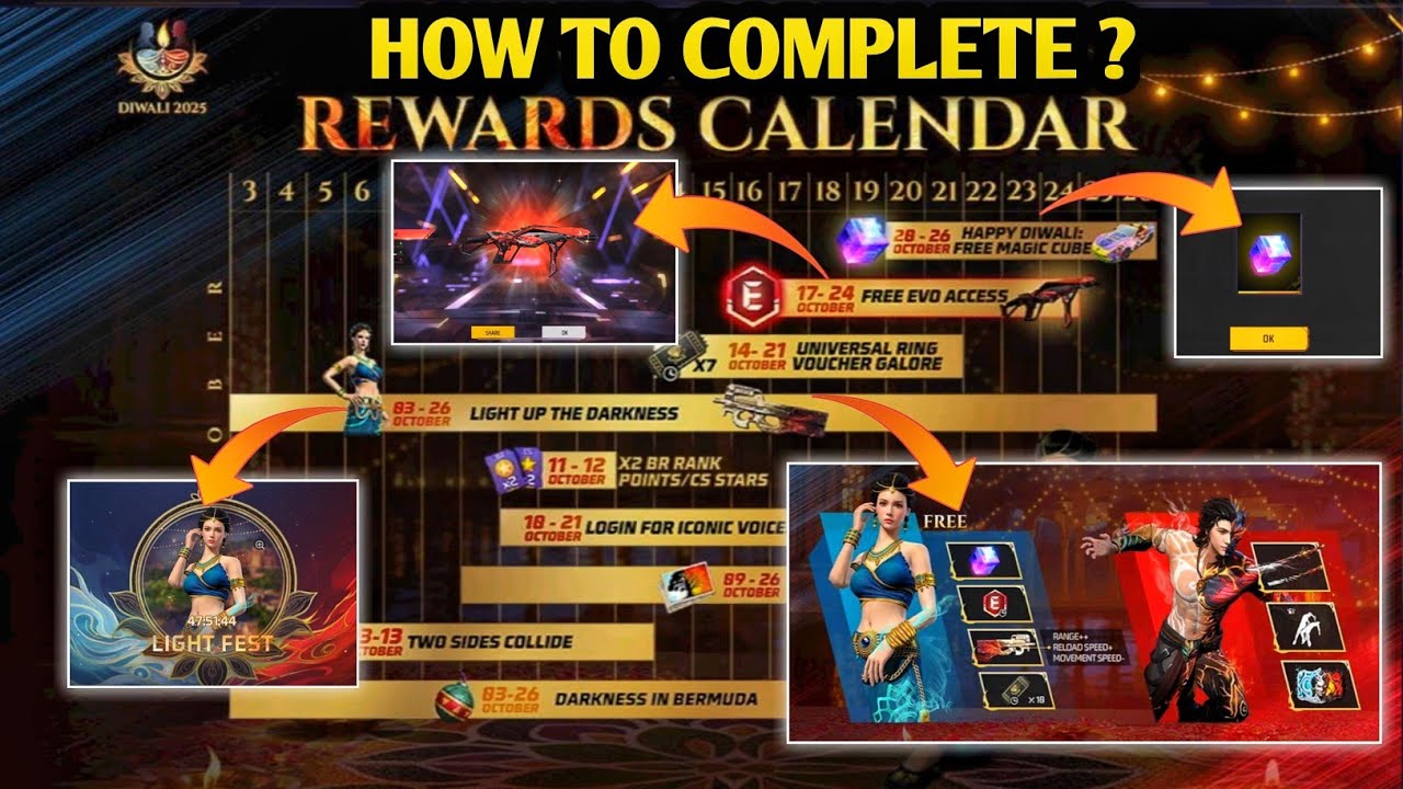 HOW TO COMPLETE DIWALI EVENT? FREE FIRE NEW EVENT| FF NEW EVENT TODAY| NEW FF EVENT|GARENA FREE FIRE