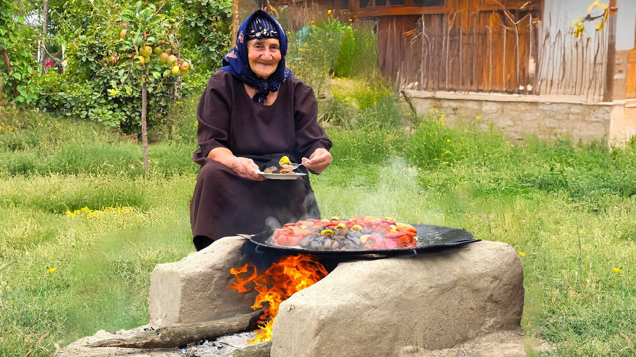 Traditional Azerbaijani Dolma – Stuffed Tomatoes, Peppers & Eggplants in the Village