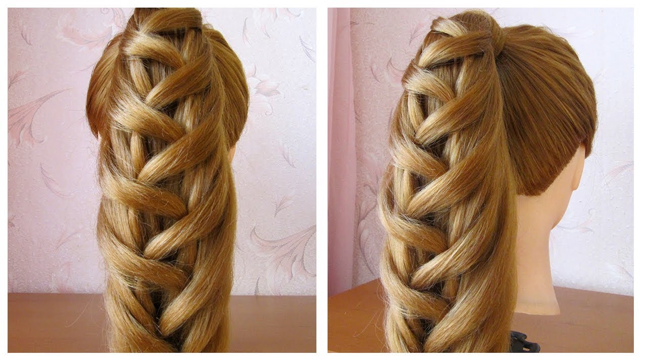 Tuto coiffure: queue de cheval originale et simple (tresse avec &eacute;lastique) ✾ facile &agrave; faire soi m&ecirc;me