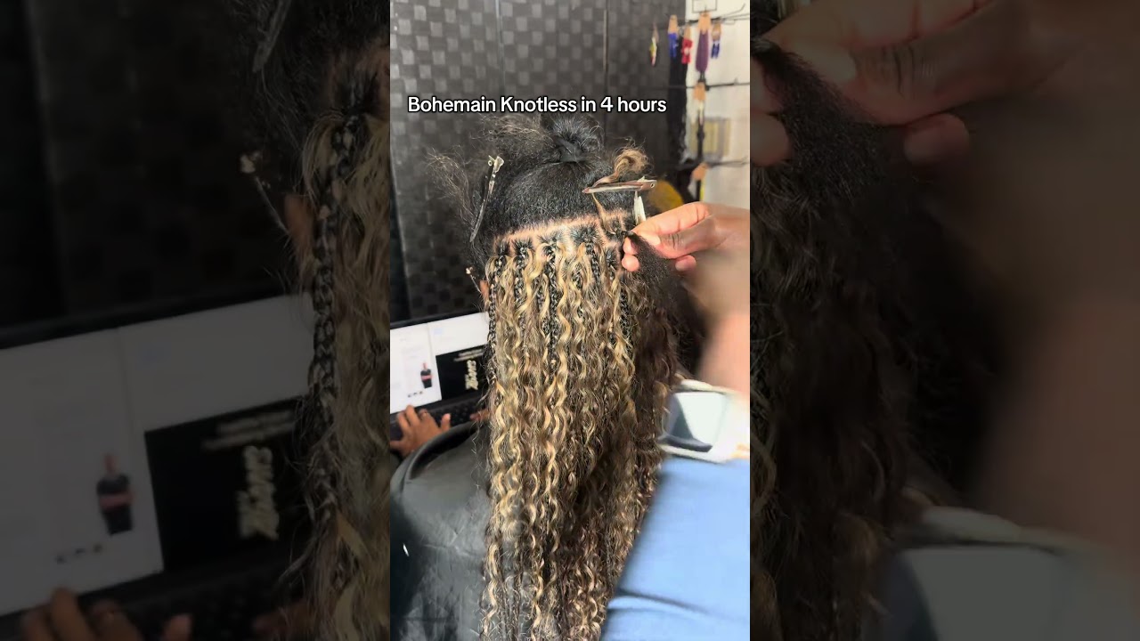 This trick cuts down on time #braidingclasses #bohemainknotless #braidstyles #borabraids