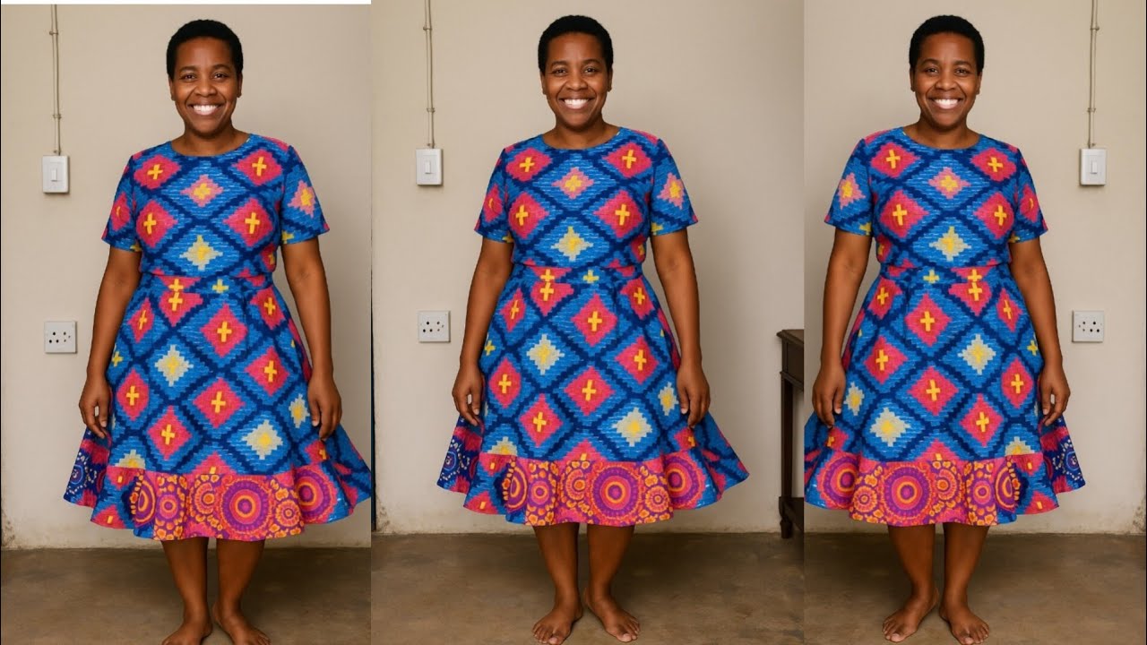 Funda ukusika nokuthunga, how to cut and sew a circular skirt and crop top 🥴