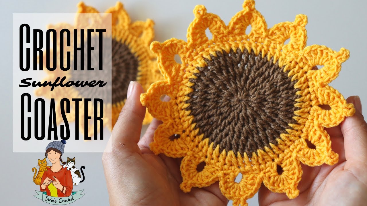 Crochet Easy Sunflower Coaster